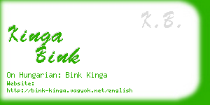 kinga bink business card